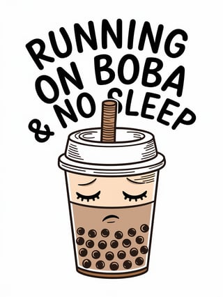 Tired Boba Cup Design