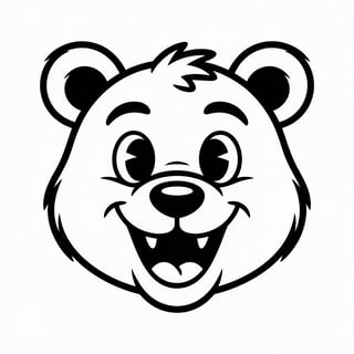 Retro Cartoon Bear Face