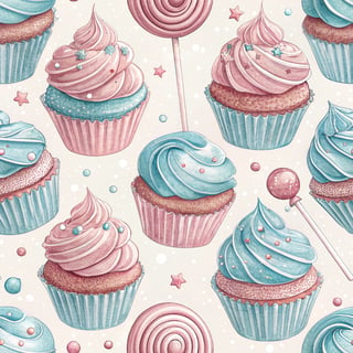 Pastel Frosted Cupcakes and Lollipops