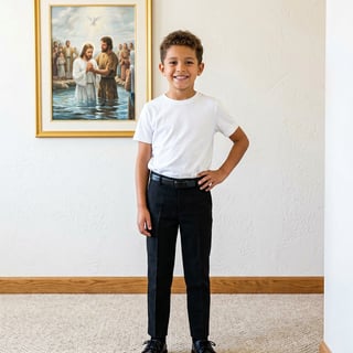Portrait of Hispanic Boy in LDS Church