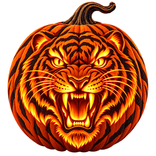 Tiger Jack-O-Lantern Vector