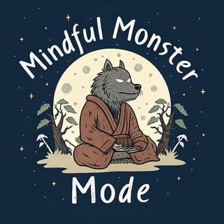 Meditating Werewolf Vector Art