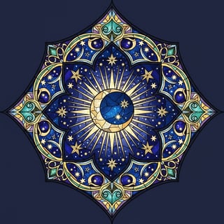 Celestial Stained Glass Artwork