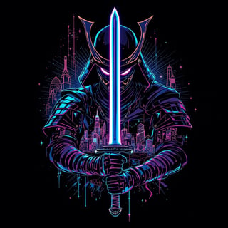 Stealth Cyber Samurai T-Shirt Design