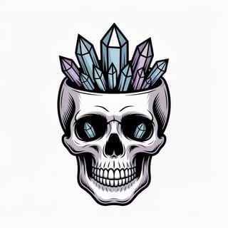 Skull with Blue Crystal Growths