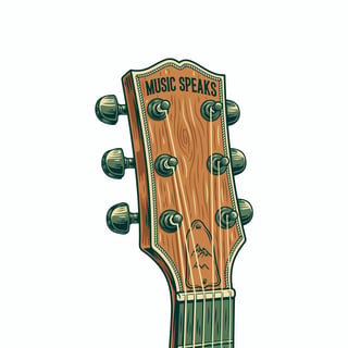 Vector Guitar Headstock Illustration