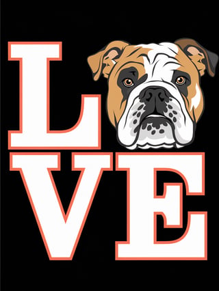 Bold Love with Bulldog Illustration