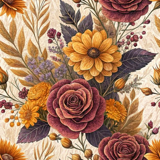 Rustic Autumn 3D Flower Design