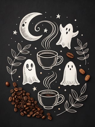 Halloween Coffee Lovers Illustration