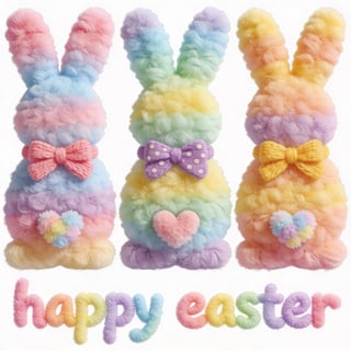 Colorful Fluffy Easter Bunny Clipart