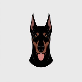 Minimalist Doberman Pinscher Illustration