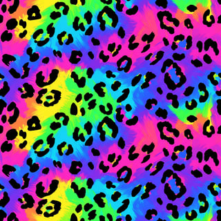 Vivid Rainbow Leopard Print Pattern