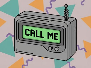 Retro Pager Vector Illustration
