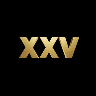 3D Golden XXV Logo Design
