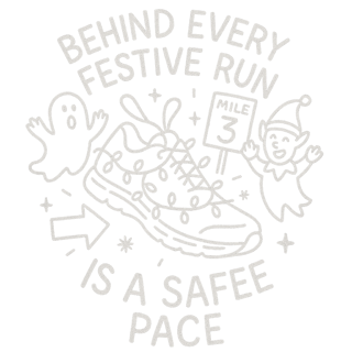 Festive Run Line-Art T-Shirt Design