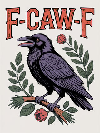 Rustic Raven with Text Design