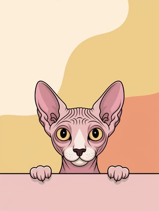 Minimalist Sphynx Cat Illustration