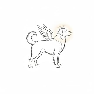 Elegant Pet Silhouette with Angel Wings