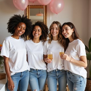 Diverse Models in Bella + Canvas T-Shirt Mockup