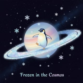 Pastel Penguin on Saturn's Rings