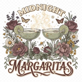 Midnight Margaritas Botanical Illustration