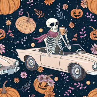 Halloween Skeleton in Convertible