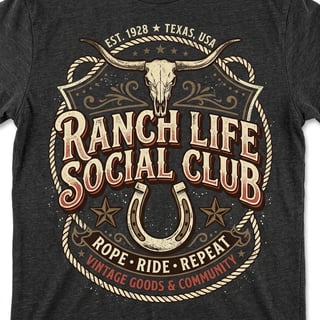 Retro Western Ranch Life Design