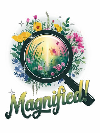 Floral Magnifying Glass Logo Design
