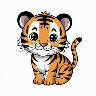 Cute Animated Tiger Sitting