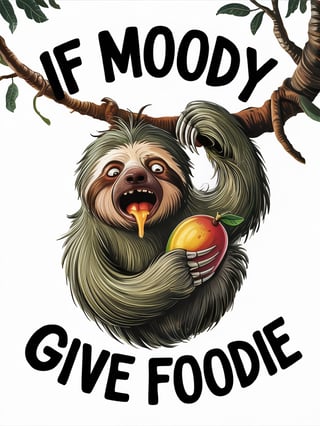 Sarcastic Sloth Yelling with Snack