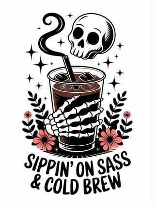 Sassy Iced Coffee Illustration