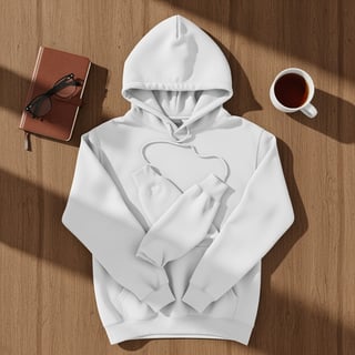 Flat Lay White Gildan 18500 Hoodie Mockup