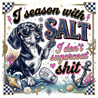 Sassy Dachshund Nautical Graphic Design