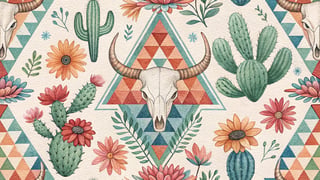 Watercolor Aztec Tribal Pattern
