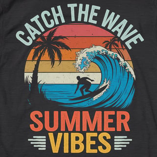 Vintage Sunset Surf T-Shirt Design