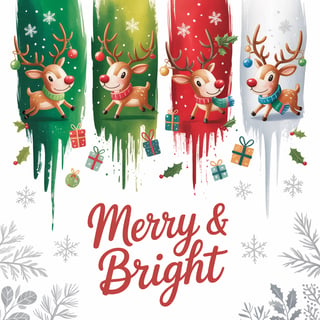 Festive Reindeer Brushstroke Art