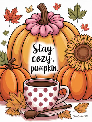 Groovy Autumn Pumpkin Illustration