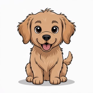 Cute Animated Golden Retriever Art