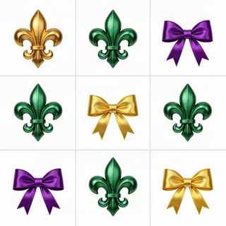 Purple and Gold Fleur-de-lis Grid