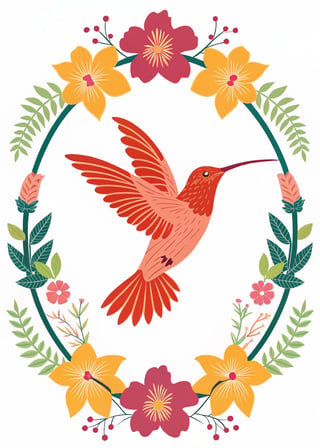 Stylized Hummingbird Vector Illustration
