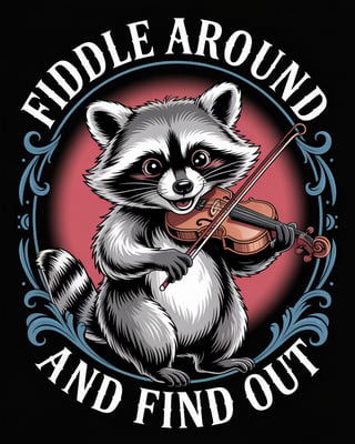 Raccoon Playing Violin Illustration