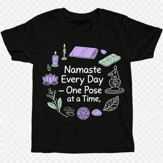 Playful Yoga Line-Art Tee Design