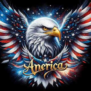Cosmic American Bald Eagle Digital Art