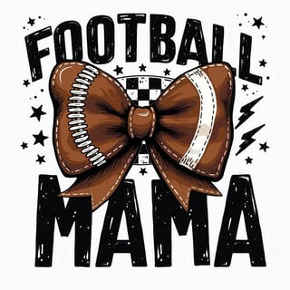 Vintage Football Bow Illustration