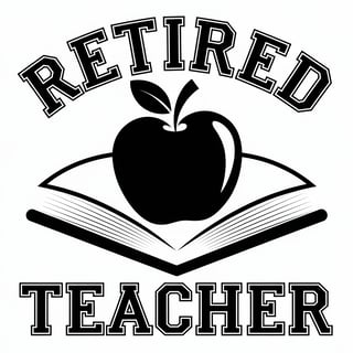 Retired Teacher Apple and Book Design