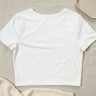 White Women's Crop Tee Flatlay