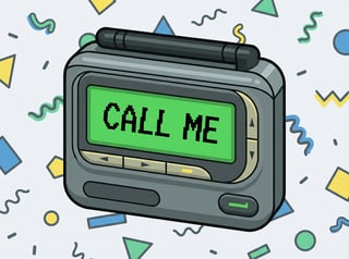 Retro Pager Vector Illustration