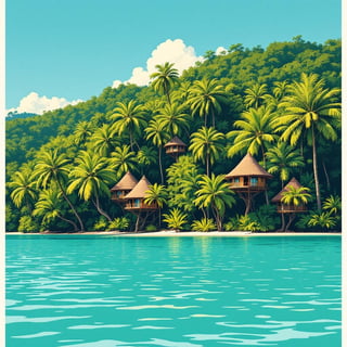Art Deco Isla Barú Travel Poster