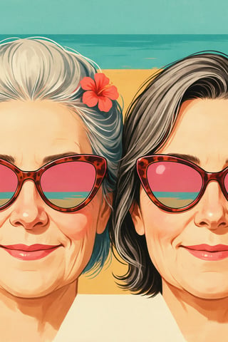 Retro 1960s Pop-Art Elderly Ladies