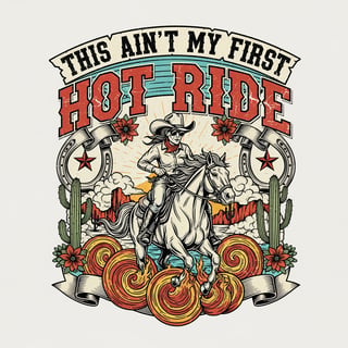 Western Cowgirl Menopause T-Shirt Design